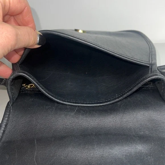 Coach Lindsay Black Leather Crossbody Bag - Picture 9 of 12